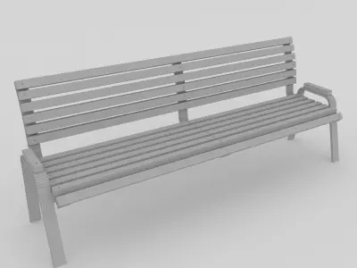 Bench park Low-poly 3D model order