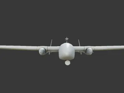 Heron TP UAV Low-poly Low-poly 3D model