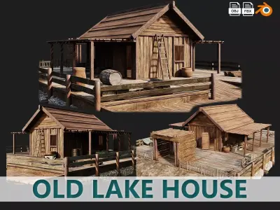 Old Lake House 28 d PBR 4K GameReady Low-poly 3D model