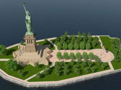 Statue of Liberty Island 3D model