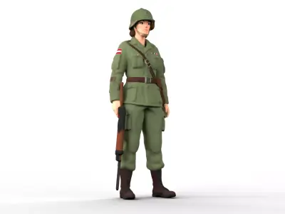 Female Toy Soldier 3D model