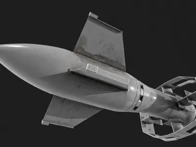 Fritz X Bomb And Holder Low-poly 3D model