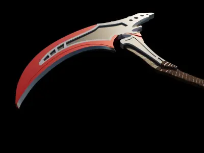 Scythe sacrificial axe Low-poly 3D model