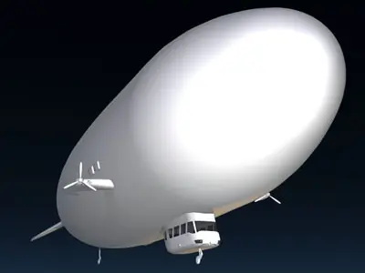 Zeppelin airship flying in sky 3D model