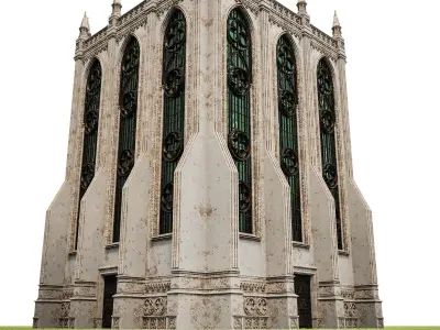 GOTHIC CASTLE BUILDING 5 Low-poly 3D model