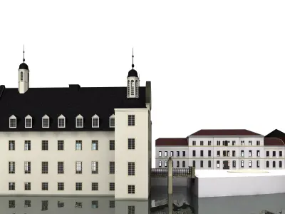 Romantic moated castle 3D model