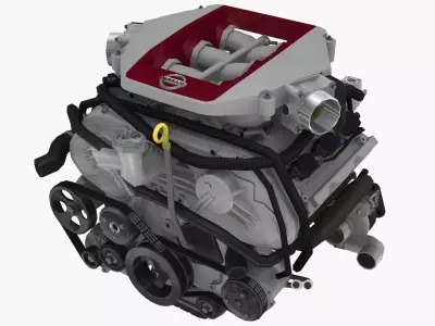 Nissan GTR 2017 Premium VR38DETT engine Low-poly 3D model