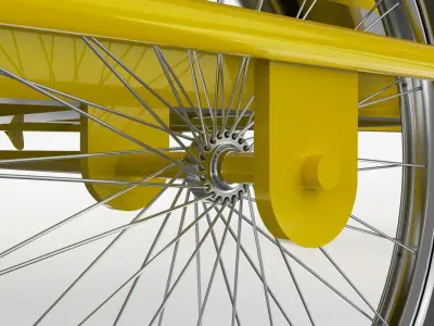 Ice Cream Tricycle With Freezer 3D model