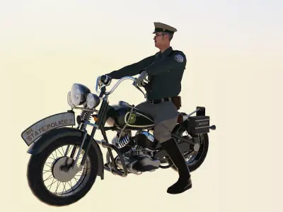 Patrolman Highway-Patrol New Hampshire 1940s 3D model