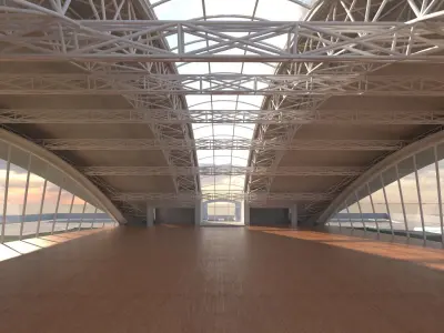 exhibition center exterior and interior 3D model