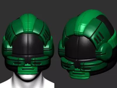 helmet high poly sculpt 3d printable  3D model 182