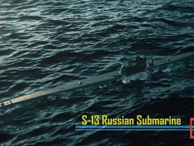 Soviet submarine S-13 C-13 1945 Low-poly 3D model