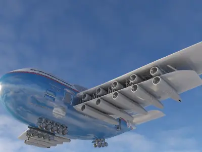 Futuristic airplane cruise 3D model