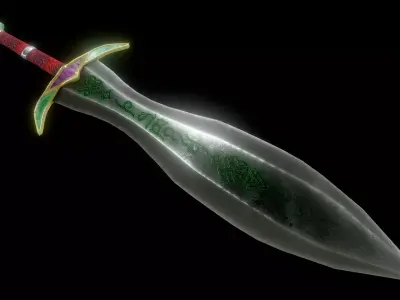  Free Elven fantasy Sword Lowpoly Free low-poly 3D model