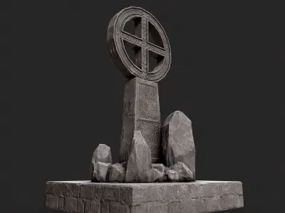 Viking Runestone Totem Collection Low-poly 3D model