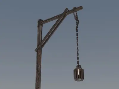 Old Lamp Abandoned Low-poly 3D model