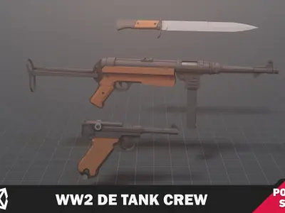 WW2 DE Tank Crew Low-poly 3D model