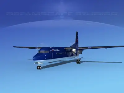 Fokker F-60 British Midland 3D model