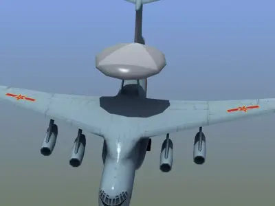 KJ2000 Chinese AWACS Low-poly 3D model
