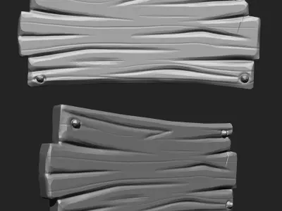 Stylized Wooden Plank IMM Brush Pack 21 in One Vol 2 3D model