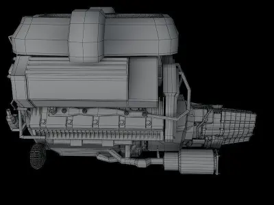 engine and gearbox 3D model