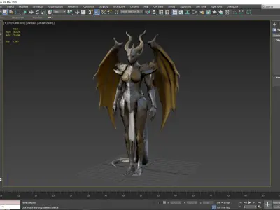 Dragon Woman Low-poly 3D model