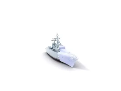 Navy Frigate Warship model pack Low-poly 3D model