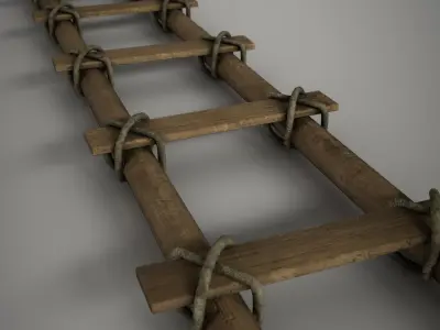 Old Ladder Low-poly 3D model
