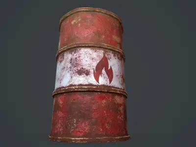 Metal barrel Free low-poly 3D model