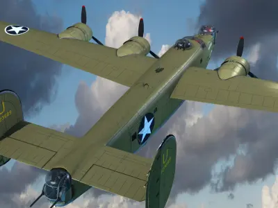 B-24 Liberator High Def 3D model