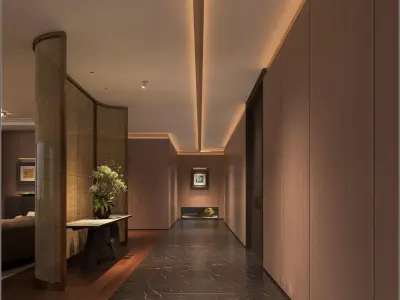 Modern Luxury Private Office Interior Scene 3D model