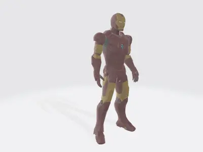 High Quality IronMan Futuristic Armored Suit Game  VR Ready Low-poly 3D model