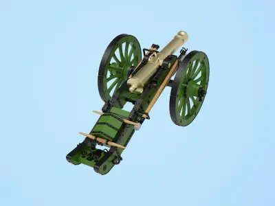 French 12-pounder Cannon 3D print model