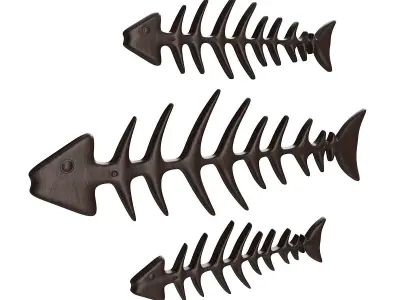 Fish Sceleton Low-poly 3D model