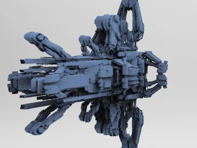 Advanced Ancient Civilization Ship architecture 10 3D model