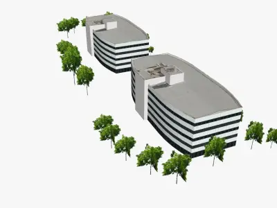 Waterside Towers Low-poly 3D model