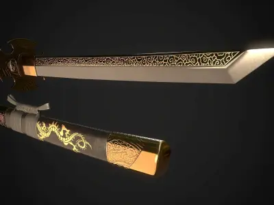 Tanto 05 Low-poly 3D model