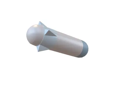 Cartoon Missile v1 002 Low-poly 3D model