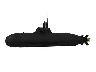 Submarine Changbogo Class KRI Nagapasa 402 Low-poly 3D model
