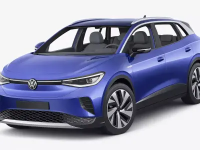 Volkswagen ID4 Low Poly Electric SUV Vehicle Model Low-poly 3D model
