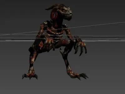 Dragon creature with long arms and legs 3D model