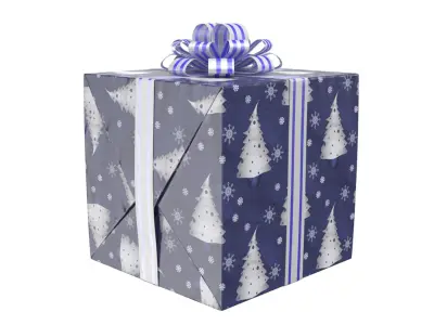 Gift Box Blue 07 3D model