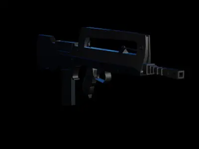 FAMAS Rifle Rigged Weapon Free low-poly 3D model