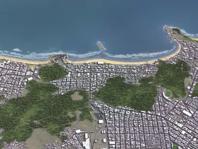 Guaruja - 3D City Low-poly 3D model