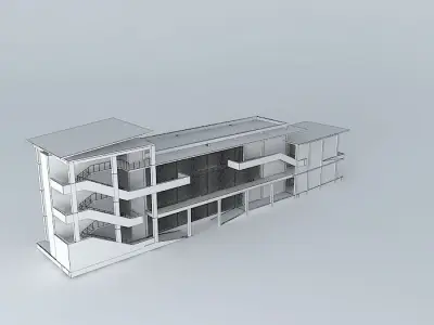 A modern contemporary building 3D model