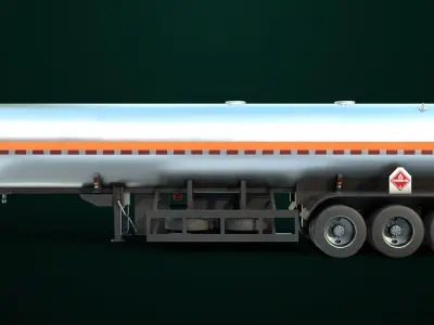 Gas Tank Trailer 04 For Heavy Truck All PBR Unity UE Textures Low-poly 3D model