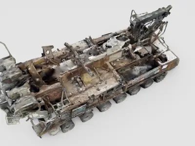 russian 9A39 Gadfly Grizzly TEL transloader destroyed in Ukraine 3D model