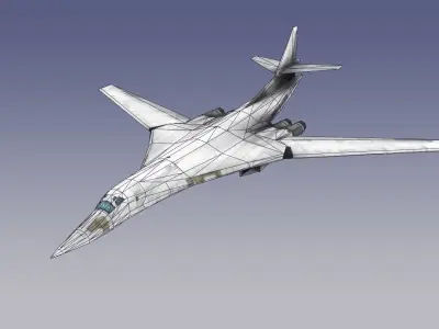 Tupolev Tu-160 Blackjack Low-poly 3D model
