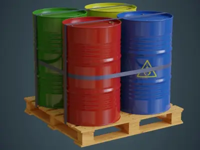 Barrel 1A Low-poly 3D model