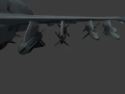  Fighter Jet 3D Model Low-poly 3D model